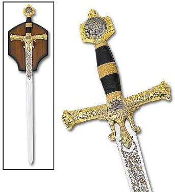 S0020 Gold Biblical Medieval King Solomon Israel Sword...