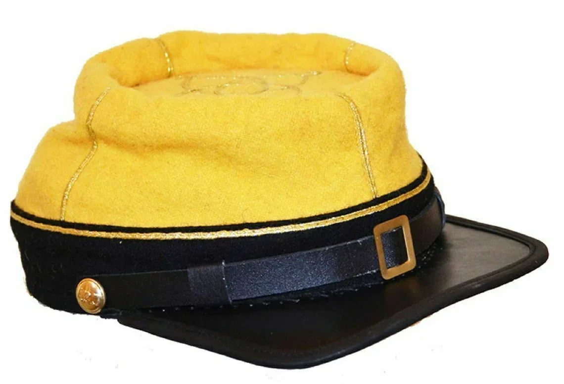 Civil War Cavalry Leather Peak 1st 2nd Lieutenant's/Captains Kepi