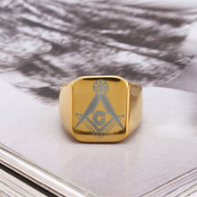 Carica l&#39;immagine nel visualizzatore di Gallery, Cast Masonic Religious Ring Stainless Steel