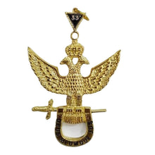 Load image into Gallery viewer, Scottish Rite 33rd Degree Masonic Jewel - Wings Up  royal jewel  masonic jewelry  Masonic Jewel  masonic grand master  breast jewel  Wings Up Masonic jewel  Gold-plated Masonic jewel  Masonic Collar Jewel  Masonic craftsmanship  High-quality Masonic materials  Masonic officer jewel  Masonic symbol jewelry  Masonic regalia accessorie