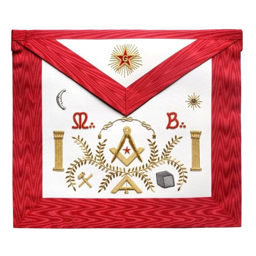 Masonic Scottish Rite Apron - AASR - Master Mason - Stone Acacia Columns