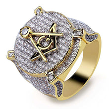 画像をギャラリービューアに読み込む, Gold Ring Inlaid With Zircon, Popular Men&#39;s Ring