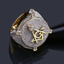 Load image into Gallery viewer, Gold Ring Inlaid With Zircon, Popular Men&#39;s Ring