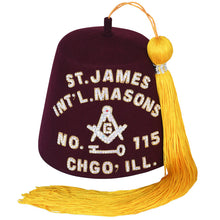 Load image into Gallery viewer, International Masons Fez Hat - White Sparkling Rhinestones - Masonic Fez Caps | Regalia Lodge