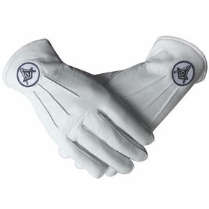 Soft Leather Masonic Gloves with Embroidery