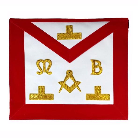 Masonic Hand Embroidered Bullion & Wire Made Master Mason Red Apron