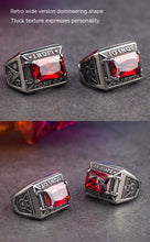 Cargar imagen en el visor de la galería, Vintage European And American Masonic Inlaid Stone Ring