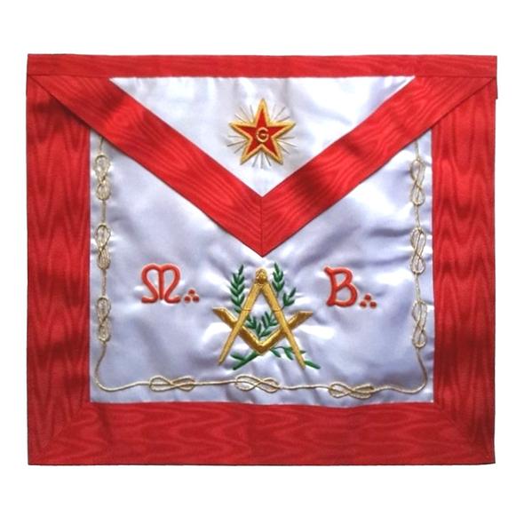 Masonic Scottish Rite Apron - ASSR - Master Mason - Square Compass MB Flaming Star