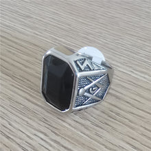 画像をギャラリービューアに読み込む, Retro Masonic Gem Men&#39;s Titanium Steel Ring