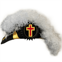 Afbeelding in Gallery-weergave laden, Eminent Commander Knights Templar Commandery Chapeau - All White Plumes