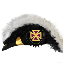 Load image into Gallery viewer, Past Grand Commander Knights Templar Commandery Chapeau - Black Underlayer Plumes