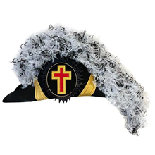 Load image into Gallery viewer, Eminent Commander Knights Templar Commandery Chapeau - White &amp; Black Blend Plumes