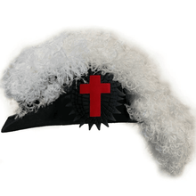 Charger l&#39;image dans la galerie, Sir Knight Knights Templar Commandery Illinois Regulation Chapeau - All White Plumes