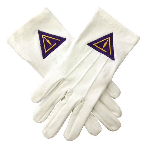 High Quality Royal & Select White Cotton Masonic Glove (2 Pairs)