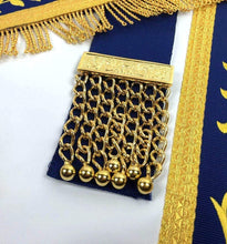 Carica l&#39;immagine nel visualizzatore di Gallery, Masonic Blue Lodge G Master Mason Gold Machine Embroidery Apron