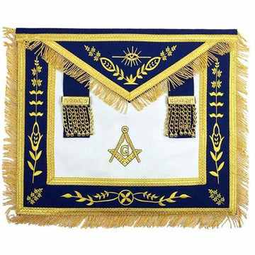 Masonic Blue Lodge G Master Mason Gold Machine Embroidery Apron | Regalia Lodge