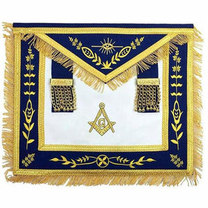 Masonic Blue Lodge G Master Mason Gold Machine Embroidery Apron