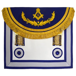 Scottish Rite Master Mason Handmade Embroidery Apron - Light Blue with Vinework | Regalia Lodge