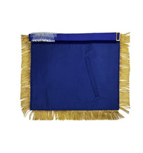 Carica l&#39;immagine nel visualizzatore di Gallery, MASTER MASON Gold Embroidered Apron square compass with G Blue