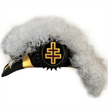 Carica l&#39;immagine nel visualizzatore di Gallery, Grand Encampment Officer Knights Templar Commandery Chapeau - All White Plumes