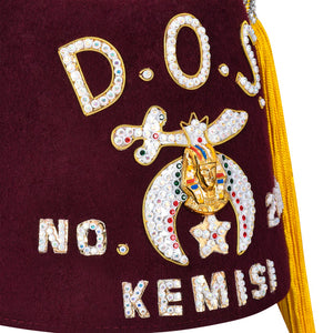 Daughters Of Sphinx Fez Hat - Rhinestones (row options) - Masonic Fez Caps | Regalia Lodge