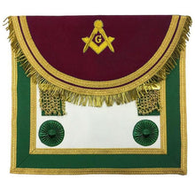 Carica l&#39;immagine nel visualizzatore di Gallery, Scottish Rite Master Mason Handmade Embroidery Apron - Brown and Green