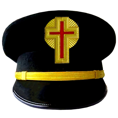 PAST COMMANDER KNIGHT TEMPLAR COMMANDERY CAP - GOLD METAL EMBROIDERED WITH RAYS | Regalia Lodge