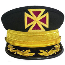 Load image into Gallery viewer, PAST GRAND KNIGHTS TEMPLAR COMMANDERY CAP - WITH VINEWORK &amp; GOLD BRAID