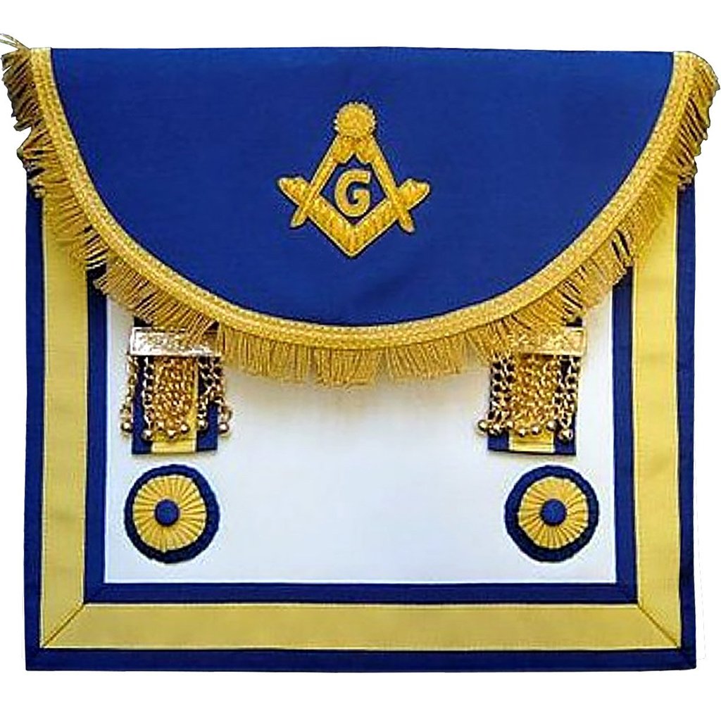 Scottish Rite Master Mason Handmade Embroidery Apron - Blue Yellow | Regalia Lodge