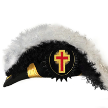 Load image into Gallery viewer, Past Commander Knights Templar Commandery Chapeau - Black Underlayer Plumes