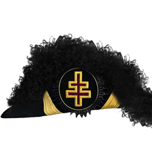 Charger l&#39;image dans la galerie, Grand Encampment Officer Knights Templar Commandery Chapeau - All Black Plumes | Regalia Lodge