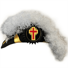 Load image into Gallery viewer, Past Commander Knights Templar Commandery Chapeau - All White Plumes