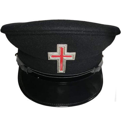 SIR KNIGHT KNIGHTS TEMPLAR COMMANDERY FATIGUE CAP - BLACK SILVER