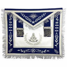 Charger l&#39;image dans la galerie, Masonic Blue Lodge Past Master Silver Machine Embroidery Freemasons Apron