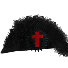 Carica l&#39;immagine nel visualizzatore di Gallery, Sir Knight Knights Templar Commandery Illinois Regulation Chapeau - All Black Plumes