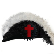 Carica l&#39;immagine nel visualizzatore di Gallery, Sir Knight Knights Templar Commandery Illinois Regulation Chapeau - Black Underlayer Plumes