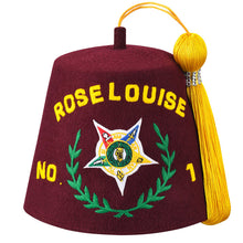 Cargar imagen en el visor de la galería, Order of the Amaranth Fez Hat - Silk Embroidery- Masonic Fez Caps | Regalia Lodge