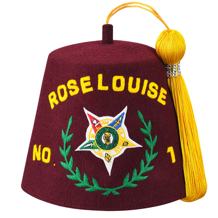 Order of the Amaranth Fez Hat - Silk Embroidery- Masonic Fez Caps | Regalia Lodge