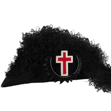 Afbeelding in Gallery-weergave laden, Sir Knight Knights Templar Commandery Chapeau - All Black Plumes