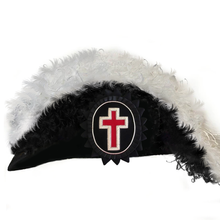 Load image into Gallery viewer, Sir Knight Knights Templar Commandery Chapeau - Black Underlayer Plumes