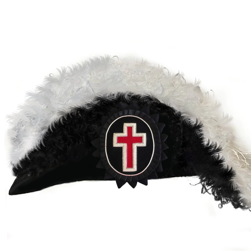 Sir Knight Knights Templar Commandery Chapeau - Black Underlayer Plumes | Regalia Lodge