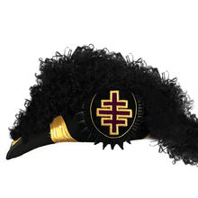 Cargar imagen en el visor de la galería, Past Grand Master Knights Templar Commandery Chapeau - All Black Plumes