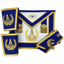 Cargar imagen en el visor de la galería, Blue Lodge Master Mason Apron Set Apron,Collar gauntlets (Cuffs)