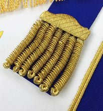 Charger l&#39;image dans la galerie, Blue Lodge Master Mason Apron with Fringe Set Apron,Collar gauntlets (Cuffs)