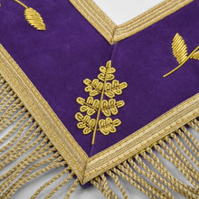 Carica l&#39;immagine nel visualizzatore di Gallery, Grand Master Blue Lodge Apron - Purple Velvet Gold Bullion With Golden Braid Fringe