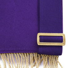 Afbeelding in Gallery-weergave laden, Grand Master Blue Lodge Apron - Purple Velvet Gold Bullion With Golden Braid Fringe | Regalia Lodge