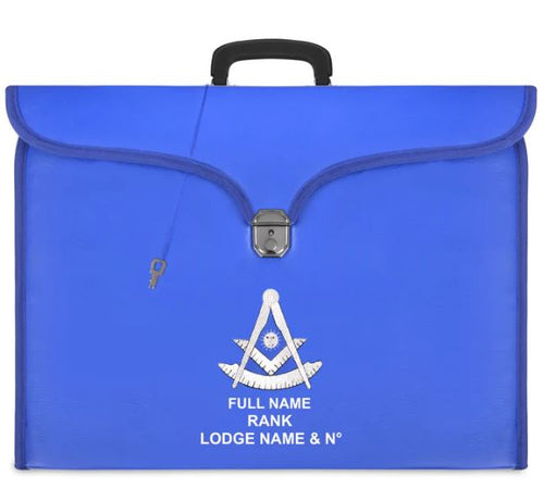 Past Master Blue Lodge Apron Case - Blue Leather MM, WM, Provincial