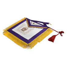 画像をギャラリービューアに読み込む, Master Mason Blue Lodge Apron - Purple Ribbon With Machine Embroidery Bullion And Tassels