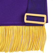 Load image into Gallery viewer, Master Mason Blue Lodge Apron - Purple Ribbon With Machine Embroidery Bullion And Tassels