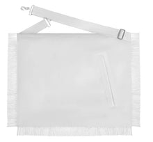 Afbeelding in Gallery-weergave laden, Past Grand Master Blue Lodge Apron - All White Bullion With Wreath &amp; Pillars